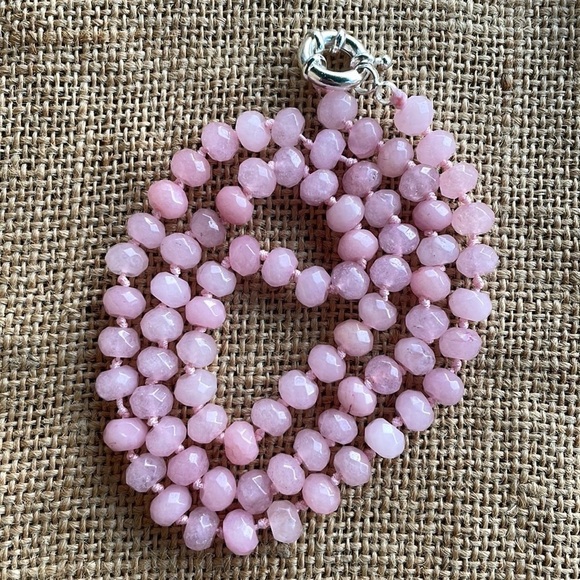 Rose Quartz Rondelle Stone knotted Handmade New Amazing Quality New - Picture 7 of 13